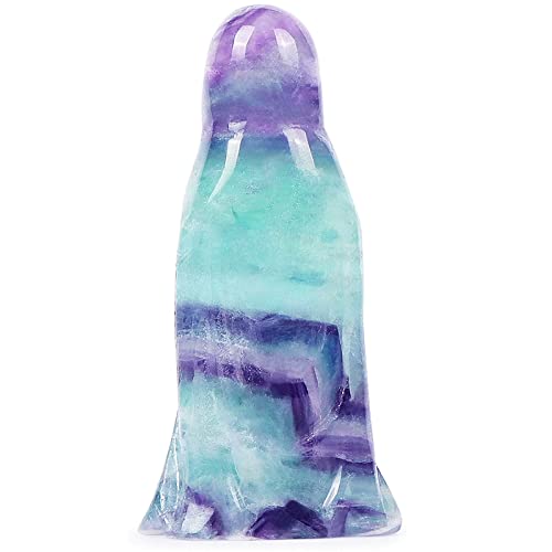 Artistone 3.0" Halloween Ghost Figurine Rainbow Fluorite Crystal Carving Gemstone Ghost Statue Carvings Collectible Sculpture For Carnival Party,Haunted House,Mantel Home #TOP1