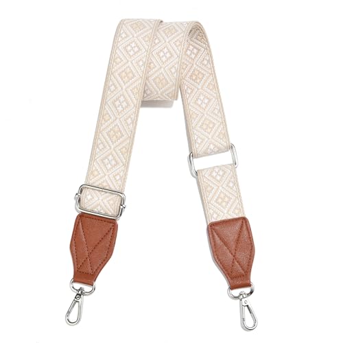 Image of Purse Strap,1.5 inch Leather End Shoulder Strap Adjustable Replacement,Retro Multi-Pattern Crossbody Bag Straps