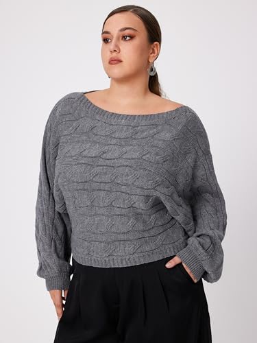 CIDER Women’s Boat Neck Dolman Sleeve Knit Sweater Fall Trendy Sweater Pullover Tops Jumper3