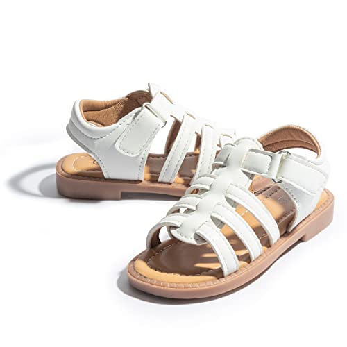 Toddler Girls Sandals Open Toe Princess Summer Flats Flower Girl Dress Shoes for School Beach Party4