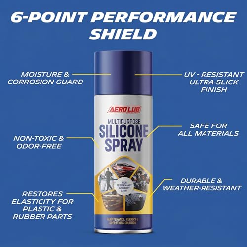 Image of Premium Silicone Spray for Car Rubber, Window Channels & Bike (400ml) | Multipurpose Lubricant for Treadmill, Plastic, Metal & Door Hinges | Anti-Rust, Shines & Restores
