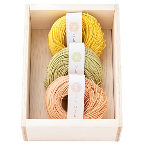 FUN fun 贈答用 包装済み 三輪そうめん 緑黄色セット okuru まぁるい カラフル 手延べ 50g 3束 HI-15A/A 150g