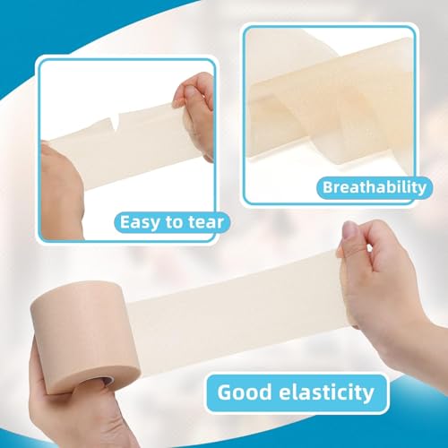 Image of Underwrap Pre Wrap Foam for Use Under Rigid Tape | Soft Base Layer for Ankle, Knee, Wrist & Hand Support | Comfortable, Sweat-Resistant, Easy to Tear 20 mtr (Beige | 6 cm)