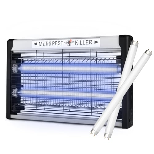 Lámpara UV matainsectos con batería incorporada en Lidl mafiti Eléctrico Mata Mosquitos, 20W Trampa de Insectos con Luz UV, Mata Moscas con 2 Bombillas de reemplazo, Polillas ect, Asesino Silencioso para Uso Residencial y Comercial (Black)