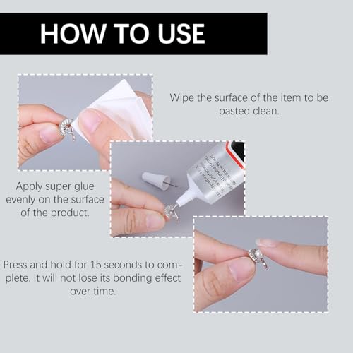 KARELLS 5PCS B7000 Fabric Glue, Clear, 15ML, Super Strong and Waterproof, Multi-Purpose Glues for Beads, Fabric, Metal, Nail Art, Wood, Glass - Image 5
