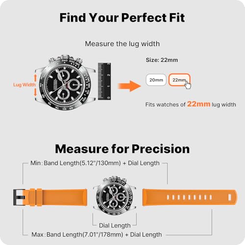 Image of Fullmosa 22mm Watch Strap, 2 Pack Silicone Watch Straps for Men Women, Compatible with Noise ColorFit Pro 4 /Ultra 3, Amazfit GTR 47mm /2E, Galaxy Watch 3 45mm and all 22mm Watches