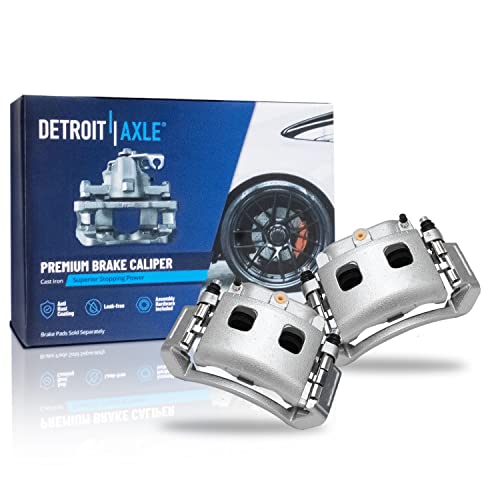 Image of Detroit Axle - Brake Kit for 2002-2005 Dodge Ram 1500, 2005-2006 Durango, Drilled Slotted Brake Rotors Ceramic Brakes Pads Front Brake Calipers Replacement [13.23 inch Front & 13.86 inch Rear Rotors]