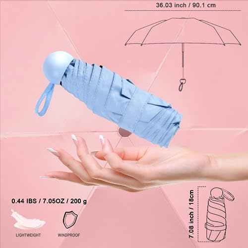 Pumi-Geous PMU-601 Travel Umbrella Rain Compact Mini Umbrella Windproof Uv Protection Lightweight Folding Portable Umbrellas For Girls Women  thumb #1
