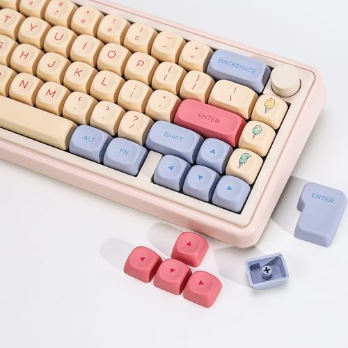Image of KBDiy Marshmallow KOA Profile Keycaps Set,Dye-Sublimation PBT Pink Cute Custom Keyboard Keycap,141 Key Cap Set for Cherry Gateron MX Switches Mechanical Keyboards