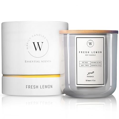Waxily Lemon Scented Soy Candle | Non Toxic, Phthalate-Free Essen...