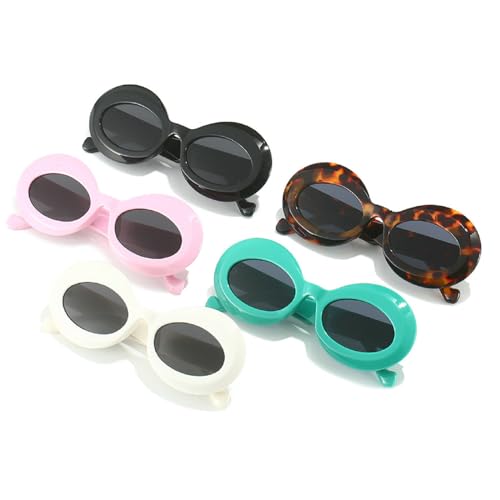Oval Sunglasses for Women Trendy Y2K Style Design Sun Glasses UV Protection 2000S Oversized Vintage Round Shades4