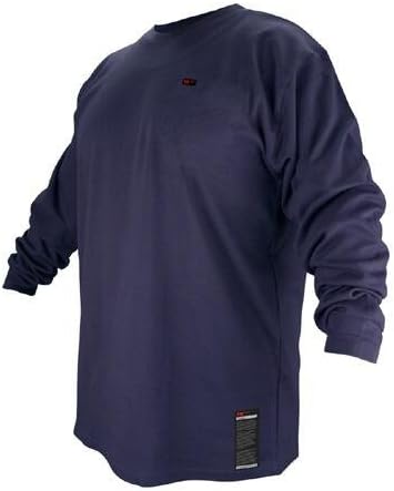 Black Stallion FTL6-NVY Navy Flame Resistant Cotton Long-sleeve T-Shirt - 2XL