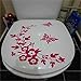 EWQHD Dekorative Schmetterlings-Blumen-Rebe-Wc-Aufkleber-Ausgangsdekor-Badezimmer Vinylwand-Aufkleberhauptdekoration Wandtattoo, C
