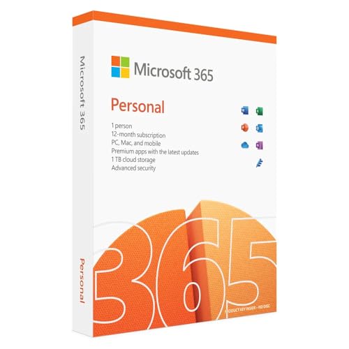 Microsoft 365 Personal | 12-Month Subscription, 1 person | Premium Office apps | 1TB OneDrive cloud storage | PC/Mac Download