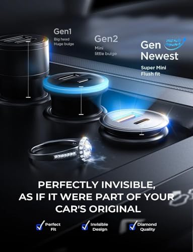 USB C Car Charger 36W Super Mini All Metal iPhone 12 Type C Car Charger PD&QC 3.0 Dual Port AINOPE Car Adapter Compatible with iPhone 12/12 Pro/Max/12 Mini/iPhone 11/Pro/Max/XR/XS/X/8, Samsung S10/S9