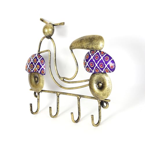 Image of Habere India-All the Cultures Fabricating India Keychain Stand | Keys Organizer | Key Hanger for Wall | Keychain Holder | Modern Key Holder for Wall (Purple)
