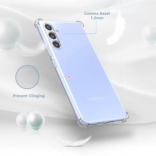 Image of BOXXO Flexible Back Cover for Samsung Galaxy A34 5G | Back Cover Transparent Clear Shockproof Case Four Corner Protection | Slim Protective Mobile Phone Cover for Samsung Galaxy A34 5G