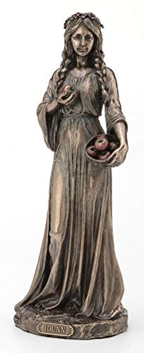Estatua de bronce Idunn diosa nórdica de la primavera y juventud miniatura 2