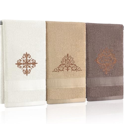 FuWeave Vintage Brown Embroidered Towels