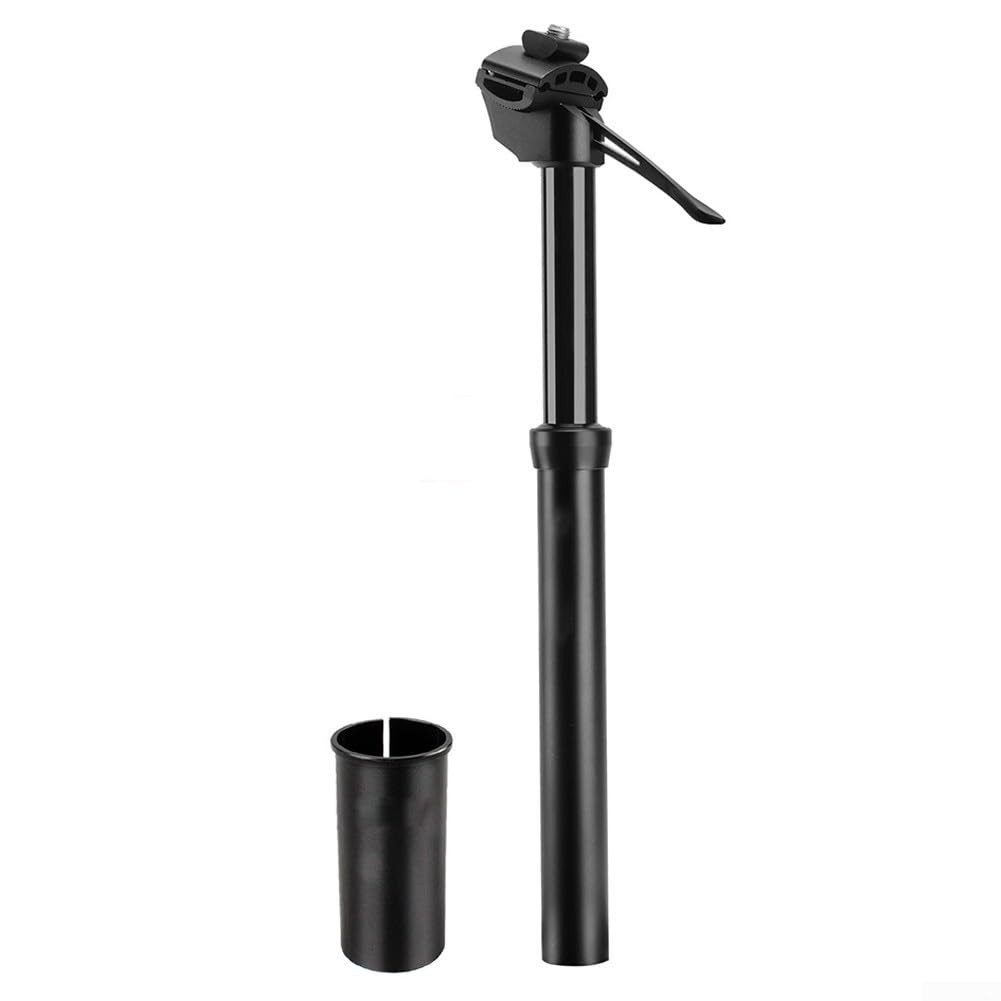 QuivyLivy Bicycle Dropper Seatpost with Wire Control - 27.2mm Hydraulic Seat Tube Compatible with MTB - Aluminum Alloy, 350 or 400mm Length, Black(27.2*350mm)