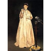 エドゥアール・マネ、【女とおうむ】、希少な額装用画集より、状態良好 マネ「女とオウム」 | 足立区綾瀬美術館 annex