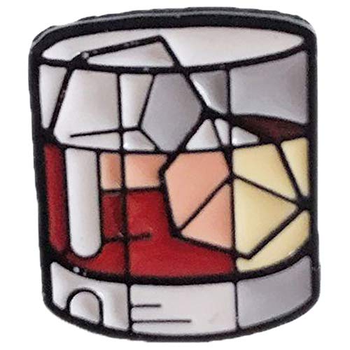 Flairs New York Foodies and Floral Theme Enamel Lapel Pin Brooch Badge (Pack of 1 Pin, Whiskey On the Rocks)