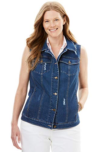 Woman Within Plus Size Stretch Denim Vest Jean Vest4