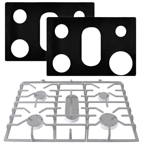 2Pcs Stovetop Protector Liner for Samsung 30 Inch Gas Stove | Compatible with Models NX60A6111/NX60A6311/NX60A6511/NX60A6611/NX60A6711/NX60A67510.4MM Thickness Reusable Stove Burner Covers