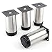 SurePromise 4PCS Piedini regolabili in acciaio inox 12cm Cucina Armadio Divani letto Gambe per mobili