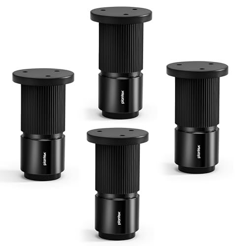 Image of Plantex 3 Inch Sofa Leg for Bed Furniture /Aluminium Sofa Leg for Table /Support Legs /Furniture Leg - Pair of 2 (4 Piece) (DTS-77, Black)