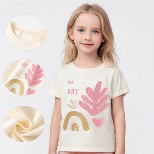 Image of Toddler Girl Short Sleeve Shirt Love Heart Top Girls 4th of July Shirts