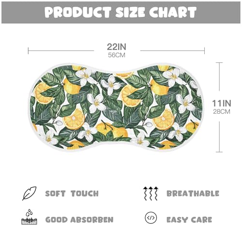 xigua Lemon Tree Leaves Baby Burp Cloths for Newborn Boys and Girls 4 Pack, Soft & Absorbent Cotton Baby Burp Cloth, Baby Washcloths, Newborn Towel, Burp Rags4