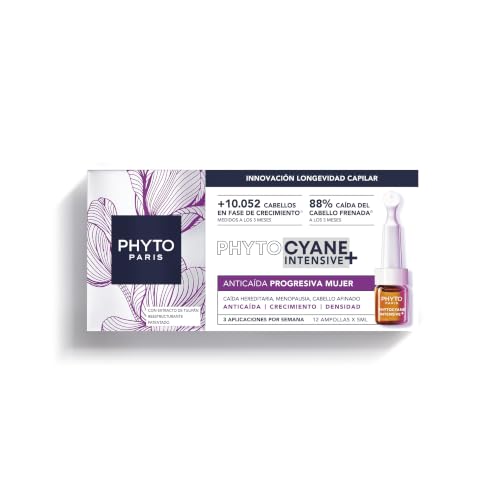 Phyto Paris Phytocyane Intensive+ Mujer, Tratamiento Anticaída Capilar | Tratamiento Anticaída Capilar de 3 Meses, Alta Eficacia Anticaída, Estimula el Crecimiento del Cabello