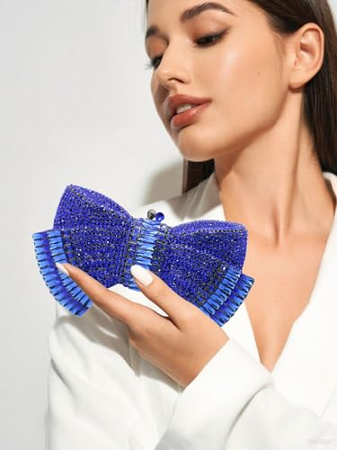 Image of RomanticDesign Women Sparkly Bowknot Evening Clutch Luxury Rhinestone Bride Purse Wedding Party Prom Banquet Handbag