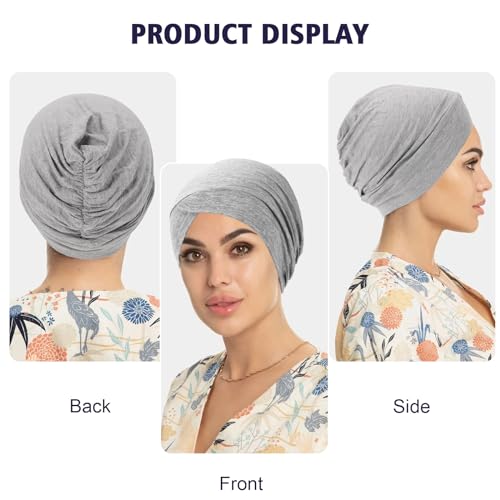 XEPST 4 PCS Hijab Undercap for Women, Islamic Muslim Under Hijab Cap Cross Turban Underscarf Solid Color Undercap Bonnet Inner Head Scarf Head Wraps Hair Turbans for Women Chemo Headwear Sleep Cap4