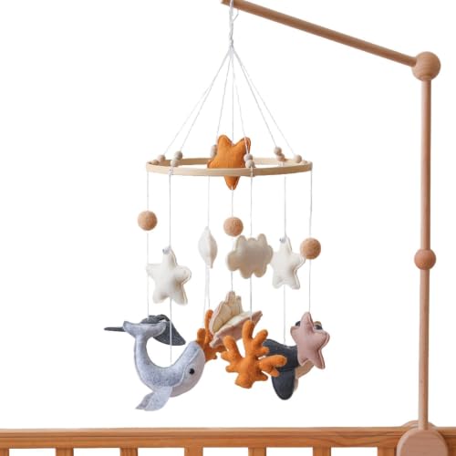 Cloche mobile pour lit de bébé suspendue jouet d'éveil visuel et décoration de berceau