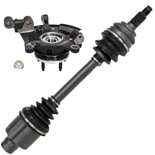 Image of Detroit Axle - AWD Front Right Steering Knuckle Kit for 2011-2013 Ford Edge Lincoln MKX Right Steering Knuckle w /Wheel Hub Bearing CV Axle Assembly Replacement