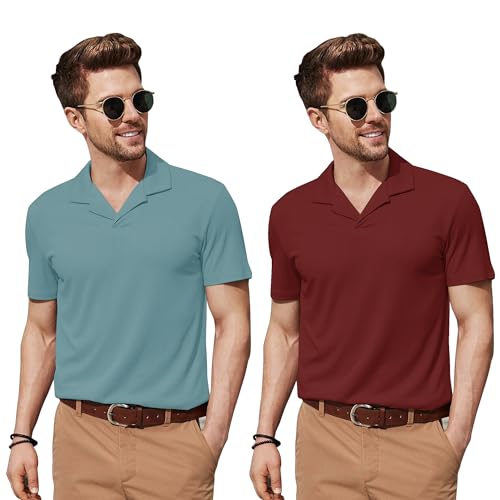 Image of I ENTERPRISE Men's Regular Fit T-Shirt - Cotton Blend, Half Sleeve, Spread Collar, Stylish, Solid Plain T-Shirts for Men, Mens t Shirt - Combo