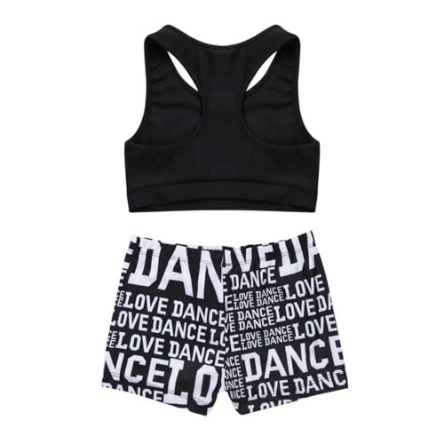 Hedmy Kid Athletic Crop Top and Booty Shorts Gymnastic Dance Sports Outfit Girls 2 Pieces Dancing Set Swimsuit4