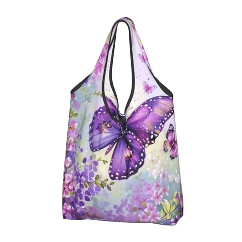 Sac à provisions réutilisable papillon noir 3 Pack pour le marché et vos sorties en ville