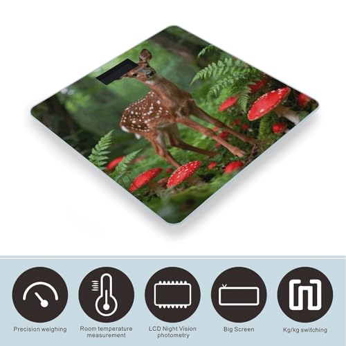 Báscula digital corporal Deer en bosque verde 400 lb miniatura 3