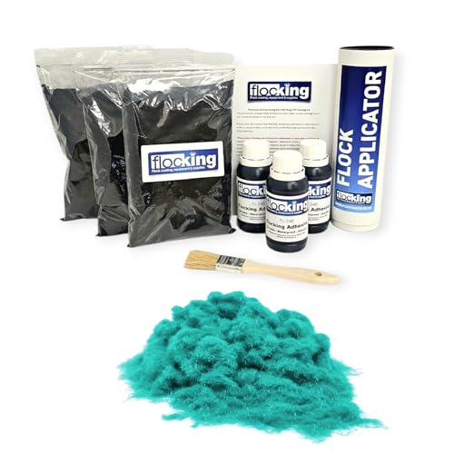 Kit de flocado completo con adhesivo flocado y fibras para salpicadero de coche