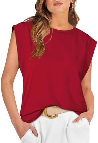 WIHOLL Cap Sleeve Tops for Women Summer Top Basic Tee Shirts Business Casual Tank Loose Fit 2026 Fashion