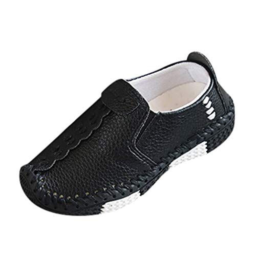 Boys Girls Leather Loafers Slip-On Oxford Flats Boat Dress Schooling Daily Walking Shoes Children Anti-Slip Sports Shoes