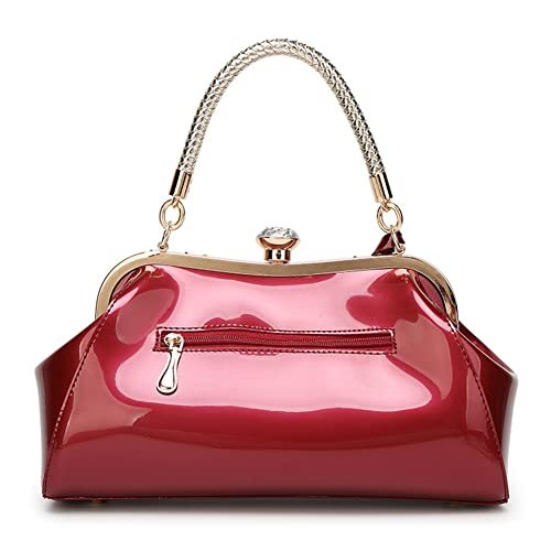 Bolso de mano femenino de cuero charol brillante miniatura 4