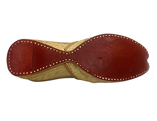 Gold Bridal Flats Wedding Shoes Indian Punjabi Jutti Mojari Designer Shoes4