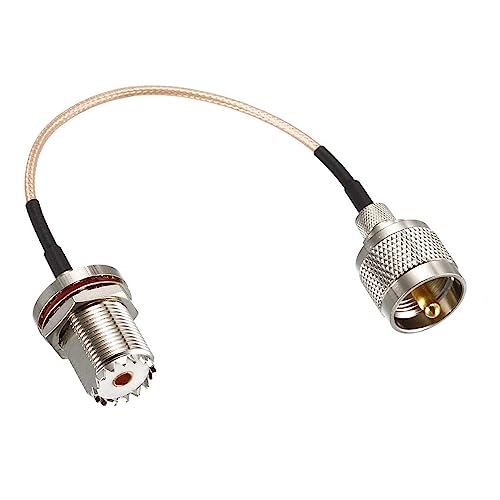 Image of MACHSWON RG316 Coaxial Cable with UHF PL-259 Male to UHF SO-239 Female Bulkhead Connectors Low Loss Coax Cable 50 Ohm 0.5 Ft For CCTV,DVR,Camera,Video Signals