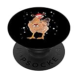 luci di natale chicken santa hat funny xmas tree cluckmas popsockets popgrip intercambiabile