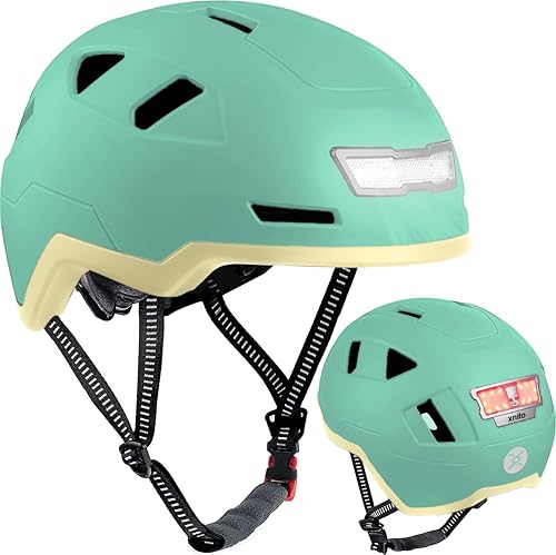 Image of XNITO Bike Helmet with LED Lights - Urban Bicycle Helmet for Adults, Men & Women - CPSC & NTA-8776 Dual Certified - Class 3 E-Bikes, Scooters, Onewheel, Commuter, Mountain