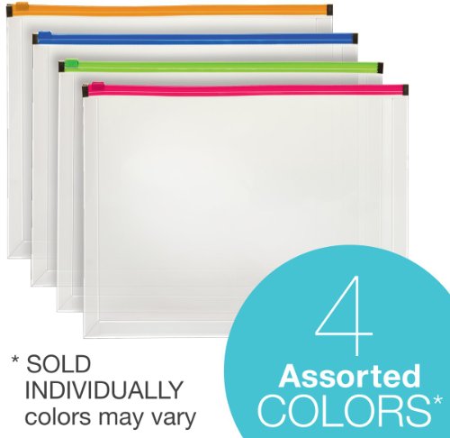 Pendaflex Poly Zip Envelope, Top-Loading, Expands 1 Inch, Zippered Closure, 13 X 10.125 Inch, Holds Letter Size Paper, Color May Vary (84192) #TOP2